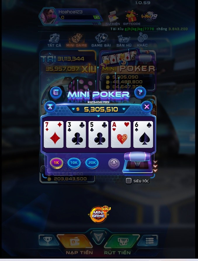 mini game poker cổng game win79 đổi thưởng